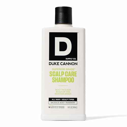 Duke Cannon Superior Grade Scalp Care Shampoo for Men, 14 oz ? Salicylic Acid for Build-Up Removal, Rosemary & Arnica for Scalp Soothing, Wheat Protein for Strength, Sulfate-Free