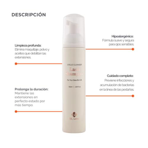 BL Lashes Eyelash Shampoo with Brush - Gentle Lash Cleanser 50ml