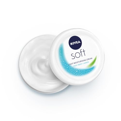 NIVEA Soft Light Moisturizer Cream, with Vitamin E & Jojoba Oil for Face, Hands and Body, 100 ml