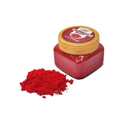 Indian Dark Red Pure Kumkum Powder (Sindoor, Kumkuma, Kum Kum) For Makeup, Pooja And Other Hindu Rituals (Dark Red, 1.77 Ounces)