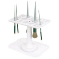 Makeup Brushes Drying Rack with Silicone Mat, Adjustable Makeup Brush Holder, Makeup Brush Display Dryer Stand, 26 Holes Acrylic Brush Organizer Stand (White)