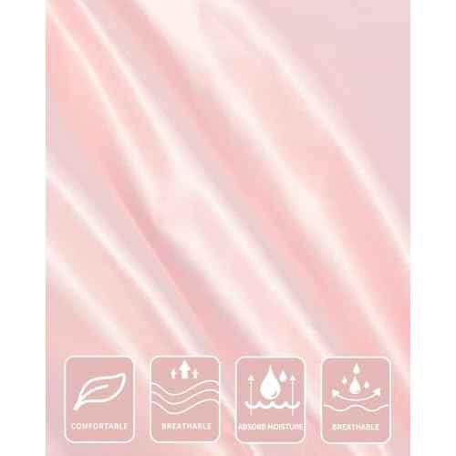 Aquior Shower Cap,Triple Layer Shower Cap for Women, Reusable Waterproof Bath Cap,Silky Satin Outer Layer Terry Lining, Extra Large for Women Long Hair(Pink)