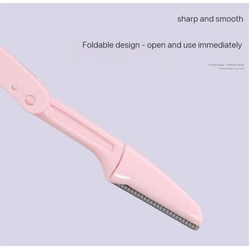 30 Pack Women's Eyebrow Razor Knife Facial Hair Shaver Folding Safety Cover Precision Trim for Fine Hair Random Color