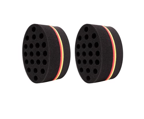 STUDIO LIMITED Barber Hair Brush Sponge, Barber Tool for Dreads Afro Locs Curl Coil Black (2 PACK)