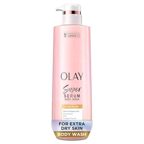 Olay Super Serum Body Wash for Extra Dry Skin, 24hr Long Lasting Hydration, 5+ Ingredient Serum Complex for Bright Even Firm Luminous Skin, 18.5 fl oz