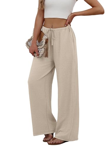 Sampeel Women's Wide Leg Palazzo Pants with Pockets