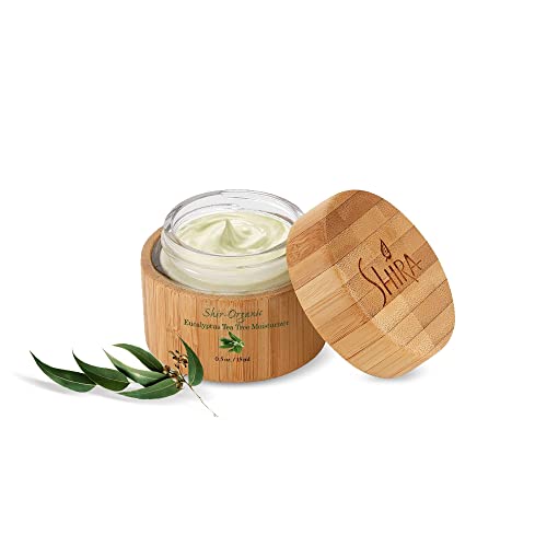 Shira Organic 15ml - Eucalyptus Tea Tree Moisturizer ? Hydrating Facial Cream for Normal to Oily Skin, Natural Skin Care with Pure Ingredients, Lightweight Daily Moisturizer for Women