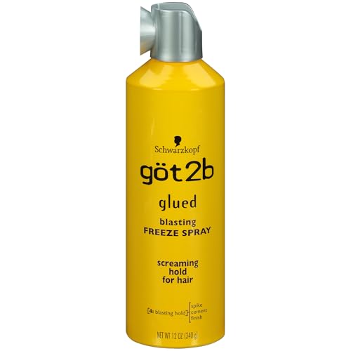 got2b Glued Blasting Freeze Hair Spray, 12 Fl Oz, Pack of 6, Extra Strong Holding Spray for Spikes & Styles, Long-Lasting All-Day Hold, Wind-Tested, Humidity-Resistant, Washes Out Easily