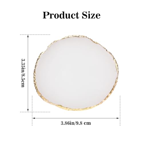 Resin Nail Art Palette with Gold Edges - White