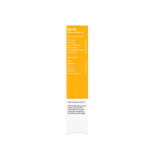 Q+A Eye Cream, a blend of Cherry Extract, and Glycogen, to reinvigorate delicate skin, delivering an essential hit of moisture, 15ml