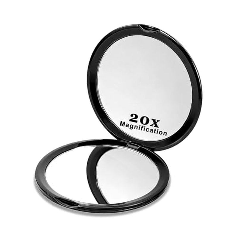 Double-Sided 1X/20X Compact Magnifying Travel Mirror
