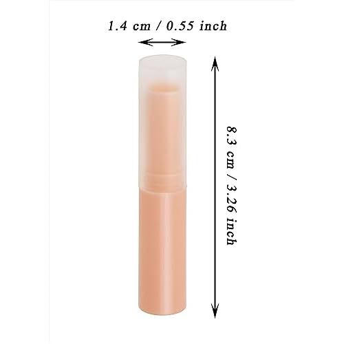 Mini Skater 0.14oz Empty Flavored Lip Balm Container Tubes Plastic Homemade Moisturizing Lip Stick with Caps Bulk Fit for Women Adult DIY Making Supplies, 25 Count (Pink)