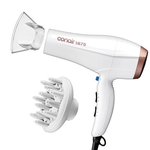 Conair 1875W Double Ceramic Hair Dryer with Diffuser & Concentrator