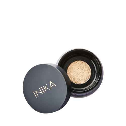 INIKA Organic Mineral Powder Foundation with SPF 25 - Vegan Makeup, Natural Looking, Buildable Coverage, Flawless Radiance & Glow, Blemish Coverage, Cruelty Free, Sustainable Packaging, Nurture, 8g
