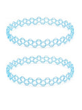 2PCS Colorful 90s Tattoo Choker Necklace Set - Gothic Style