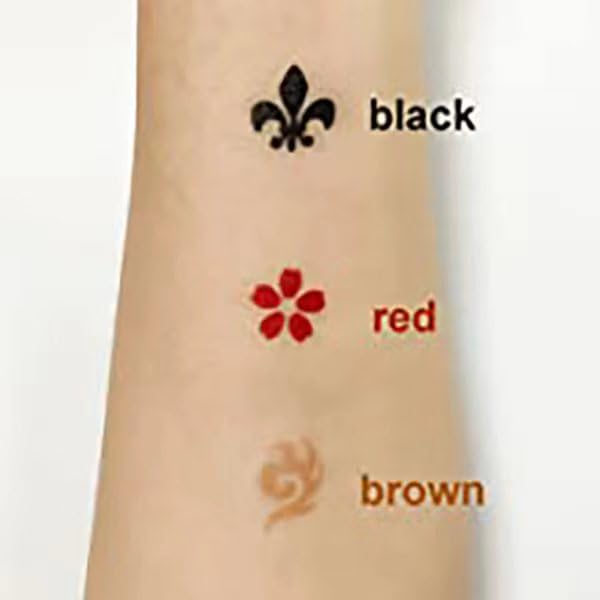 Temporary Tattoo Paste Kit - 4 Cones, 20 Stencils, Natural