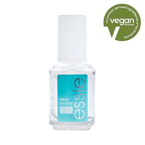 Essie Here To Stay Clear Longwear Base Coat - Vegan Nail Polish (0.46 fl oz)