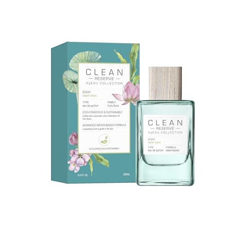 CLEAN H2EAU Water Lotus Fragrance Perfume 3.4 Fl Oz Hydrating, Long Lasting, Cruelty-Free