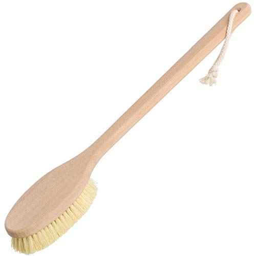 REDECKER Bath Brush with Tampico Fiber Bristles and Oiled Beechwood Handle, 19-5/8-Inches Long, Made in Germany