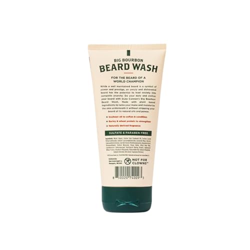 Duke Cannon Bourbon Beard Wash & Bourbon Beard Balm Care Set - 2 Pack, Woodsy Oak Barrel Scent, SLS & Paraben-Free, 6oz Wash & 1.6oz Balm