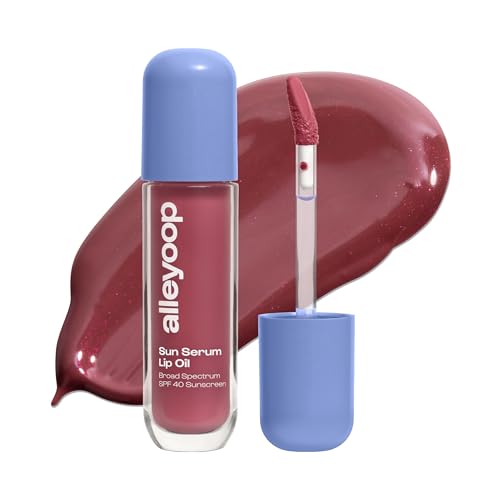 ALLEYOOP Sun Serum Lip Oil SPF 40 ? Tinted Lip Oil with SPF, Hydrating Tinted Lip-Moisturizer for Women, Lips Sunscreen for Cracked Lips, Smooths & Soothes, Vegan, Travel-Friendly, Hazy