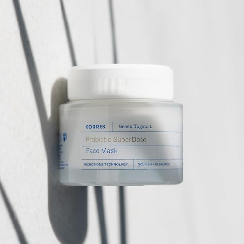 KORRES Greek Yoghurt Probiotic Superdose Face Mask, Skin Reset In 10 Minutes, Creamy Rinse Off Hydration, Nourishing Treatment For Dry, Oily, Sensitive, Combination Skin Types, 3.38 Fl Oz
