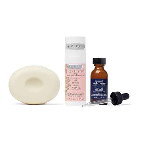 Dr. Perry's Basic Facial Skincare Regimen, 3 Pc. Kit - Vitamin C Night Serum, SPF Skin Protector, Facial Cleansing Bar