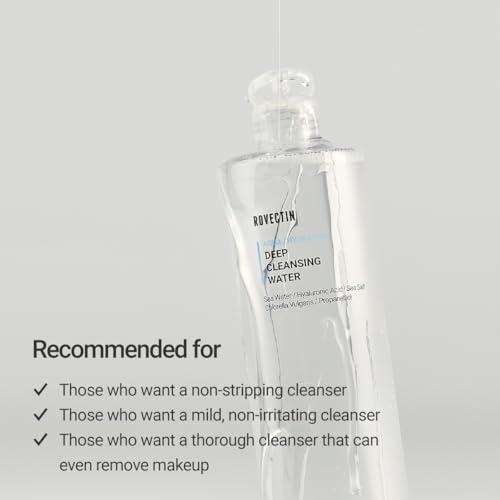 ROVECTIN Aqua Deep Cleansing Water (13.5fl.oz, 400ml)- Impurities Remover from Ocean deep with Hyaluronic Acid and Marine Plants from Jeju Island