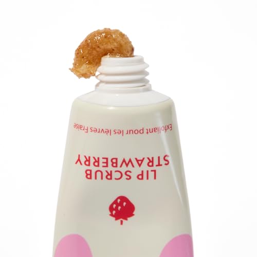 Lanolips Strawberry Lip Scrub - Natural Exfoliator with Lanolin & Vitamin E
