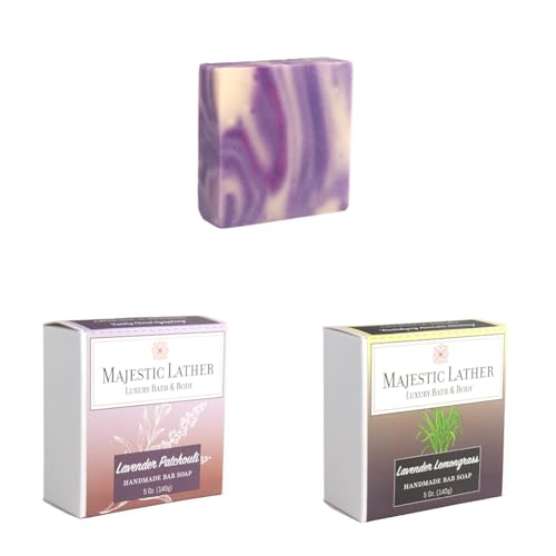 Collection of Luxurious Handmade Lavender Soap Bars. Luxury Lavender, Lavender Lemongrass and Lavender Patchouli. For all Skin Types