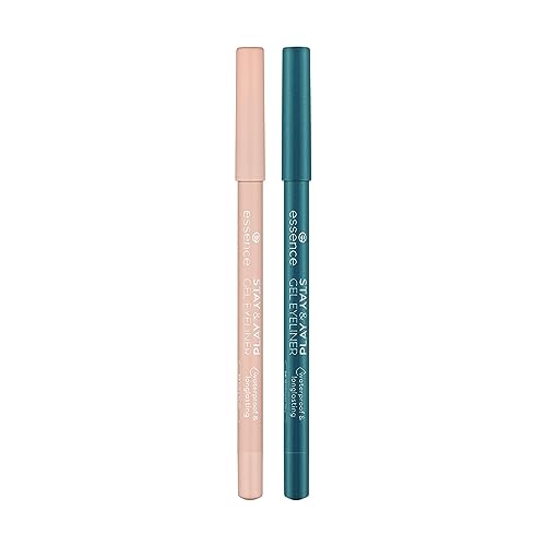 Essence Stay & Play Gel Eyeliners Bundle - Silky Nude & Midnight Sky