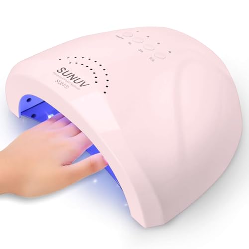 UV LED Nail Lamp, SUNUV Gel Nail Light for Nail Polish 48W UV Dryer with 3 Timers SUNone