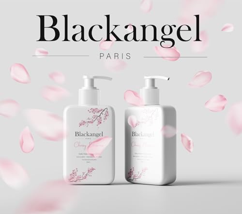 blackangel Cherry Blossoms Body Lotion for Dry skin, Body Lotion & Facial Moisturizer for women,Cherry Blossoms Cream Plant-Based Moisturizer for 48 hr of Hydration, 15.22 fl. oz