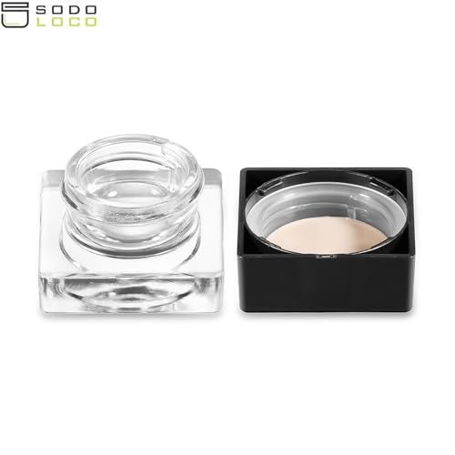 (150 Pack) 5ml Square Clear Glass Jars with Child-Resistant Lids ? PTFE Lined Caps ? Airtight Storage