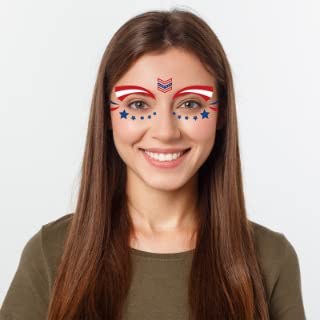 4th of July Temporary Tattoos - 10 Sheet Eye Stickers Pack