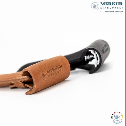 MERKUR Leather Razor Case - Brown Cowhide, Fits All MERKUR Razors Except 24001, Up to 110 mm