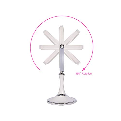Tabletop Makeup Portable Two Sided 1X & 3X Magnifying Light-Weight Vanity Mirror with 360 Degree Swivel, ABS Plastic, White