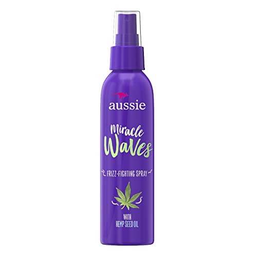 Aussie Miracle Waves Frizz-Fighting Spray with Hemp Seed Oil, Sulfate Free, 5.7 fl. oz. (1 Pack, Packaging May Vary)