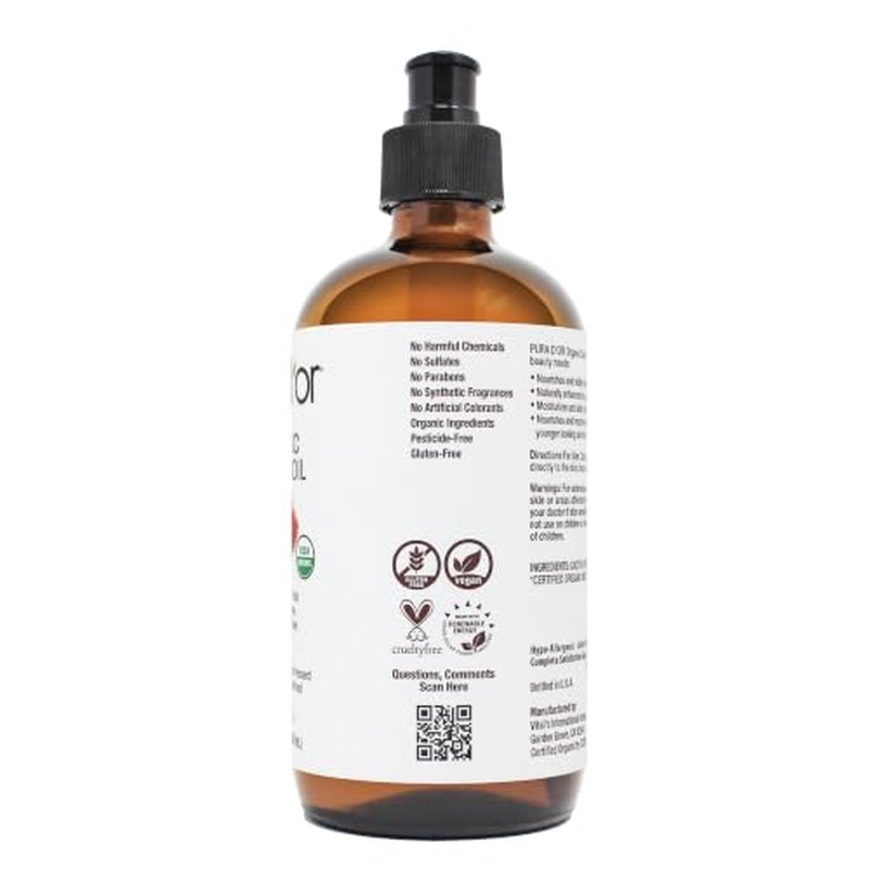 PURA D'OR Organic Castor Oil 16.9 oz | Cold-Pressed Hair Skin Lash