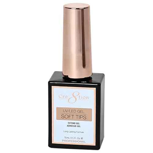 Cre8tion Extend Gel, Professional Soft Tips Adhesive Gel for Long-Lasting Nail Extensions, 0.5 Fl Oz