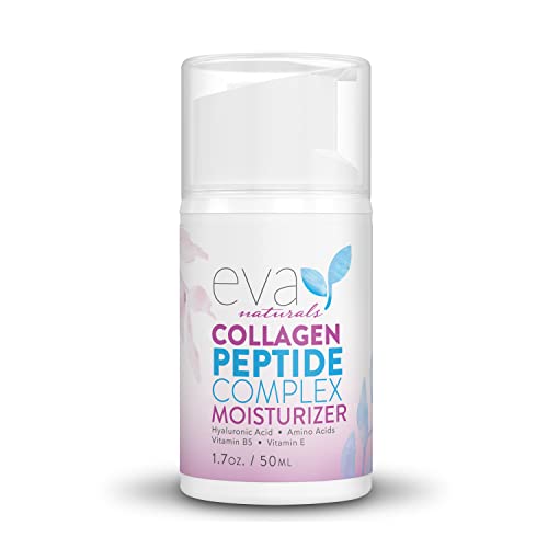 Eva Naturals Collagen Face Moisturizer Peptide - Anti-Wrinkle Facial Moisturizer For Face - Deeply Hydrating Multi-Peptide Collagen Boosting Face Cream, Facial Skin Care For Smoother Skin - 50ml