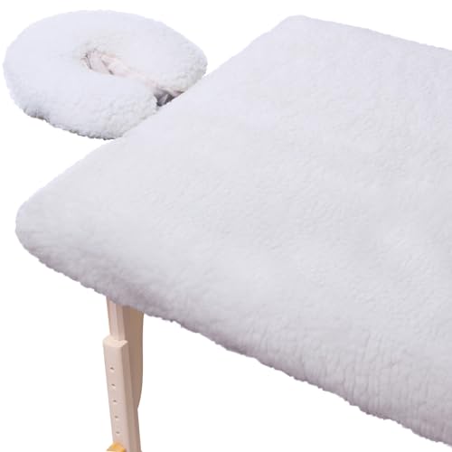 ForPro Fleece Massage Table Pad Set with Face Rest Cover - Hypoallergenic