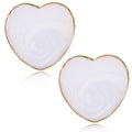 Nail Art Palette Set 2Pcs Heart White Resin Gold Edge