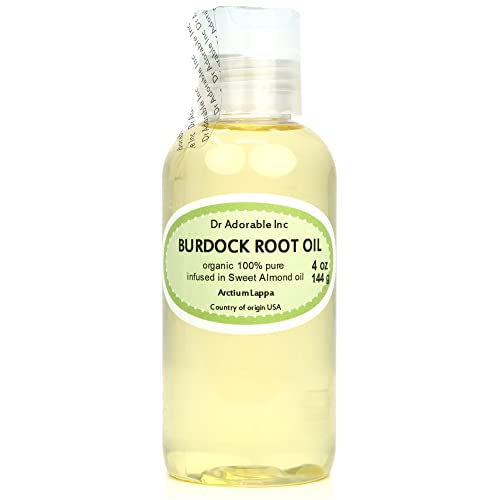 Dr Adorable - 4 oz - Burdock Root Oil - Infused 100% Pure Natural Organic for Skin Hair Nails