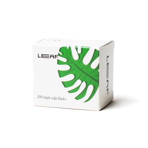 Leaf Shave | Leaf Single-Edge Safety Razor Blades, Platinum-Coated Stainless Steel Refills Compatible with Twig & Thorn Razor, and Dermaplaner, 200 Count