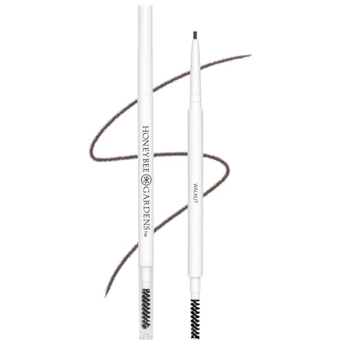 Honeybee Gardens Fine Point Brow Pencil, Walnut, Long-Lasting Eyebrow Definition, Vegan, Cruelty-Free Beauty