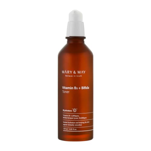 Mary&May Vitamin B5 + Bifida Toner - Nourishing Face Toner for Enhanced Skin Barrier Strength and Moisture Retention - 30,000ppm Bifida Fermentation & 1,000ppm Vitamin B5, 4.06 fl.oz.