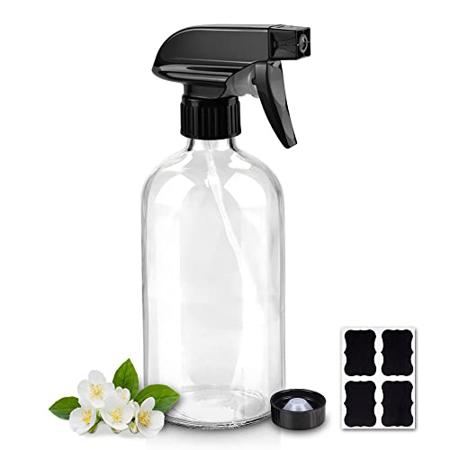 16oz Glass Spray Bottles with Adjustable Nozzle - Refillable
