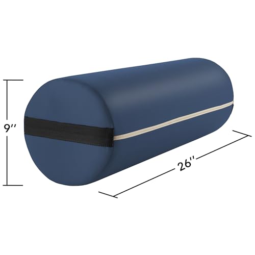 Saloniture Jumbo Round Massage Table Bolster Pillow (26 x 9 Inches) - Blue