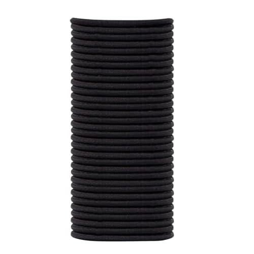 Elastic Hair Ties for All Hair Types - No Damage, Strong Hold, Black 4mm, 32 Pack - Variation of Black / 32 Count